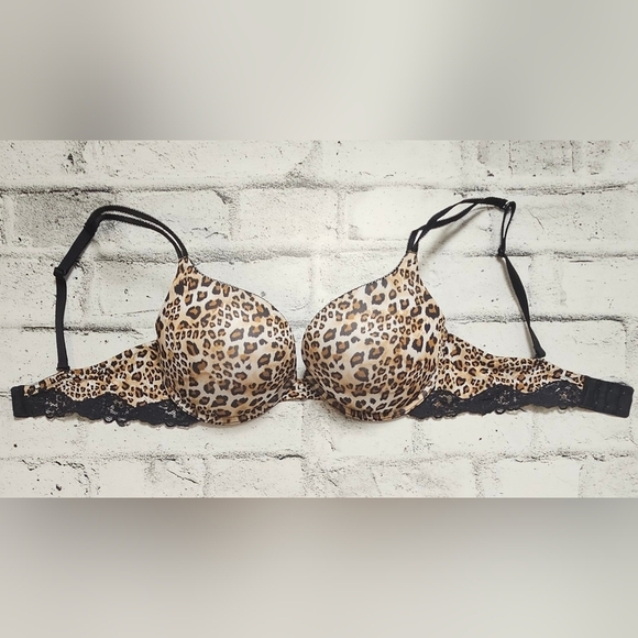 La Senza Leopard Print Padded Lace Trim Bra - Picture 6 of 14
